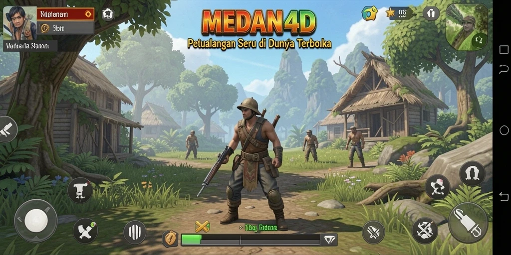 Tangkapan layar gameplay MEDAN4D yang menampilkan petualangan di dunia terbuka.