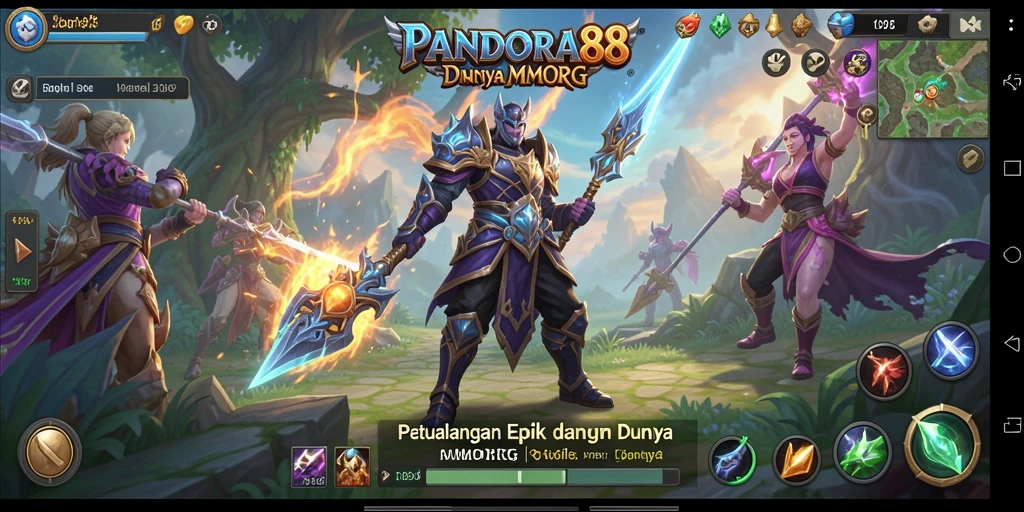 Gameplay PANDORA88 menampilkan pertempuran seru dan dunia yang luas.