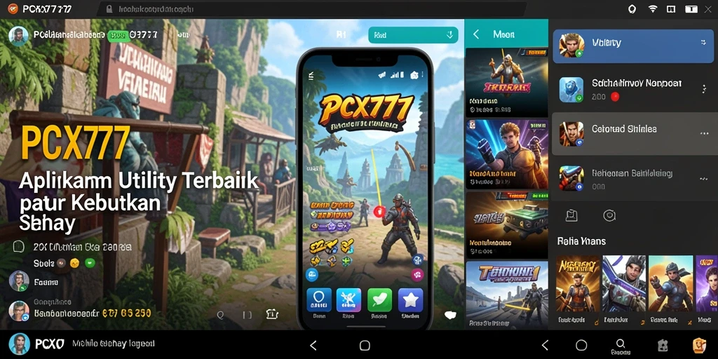 Screenshot PCX777 menampilkan tampilan antarmuka aplikasi Utility yang menarik.
