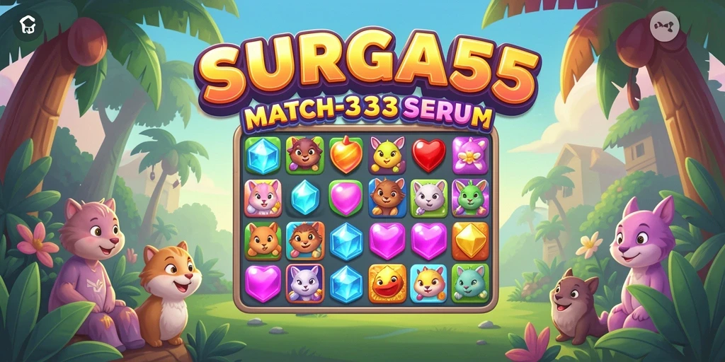 Tangkapan layar permainan SURGA55 yang menunjukkan aksi Match-3 yang seru.